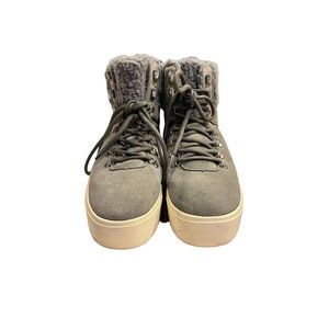 MARC FISHER Daire Women's Flat Booties High Top Sneakers Gray Suede Sz 9